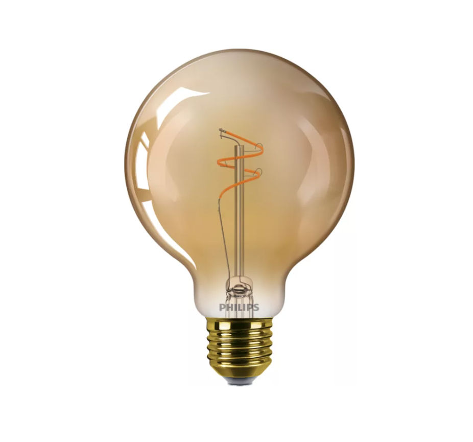 Philips LED Bollamp G93 Filament Gold E27 3.1W 270lm 1800K Dimbaar