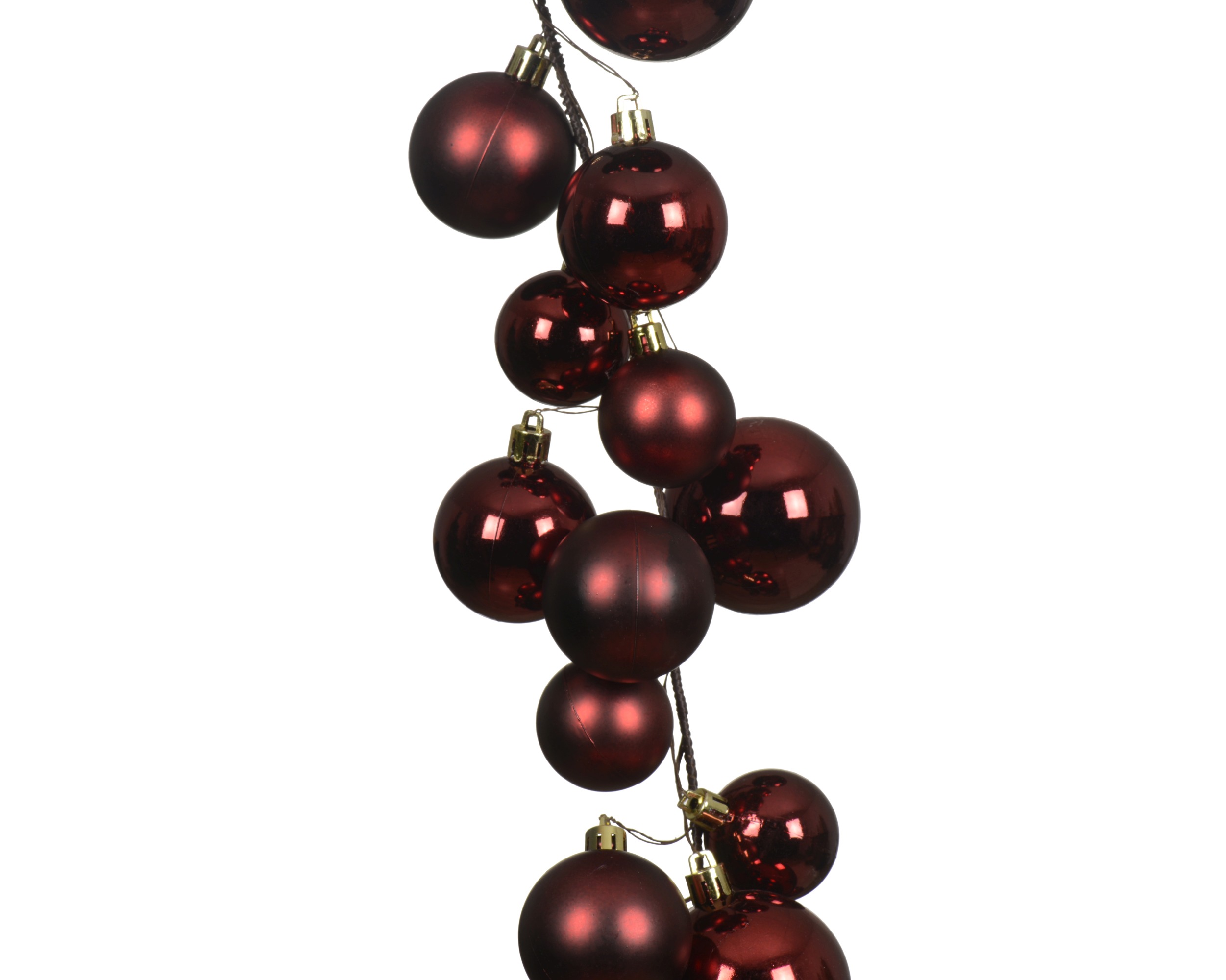 Kerstballenslinger PLC Ossenbloed 180cm - Mat/Glanzend/Glitter - Recycled PLC