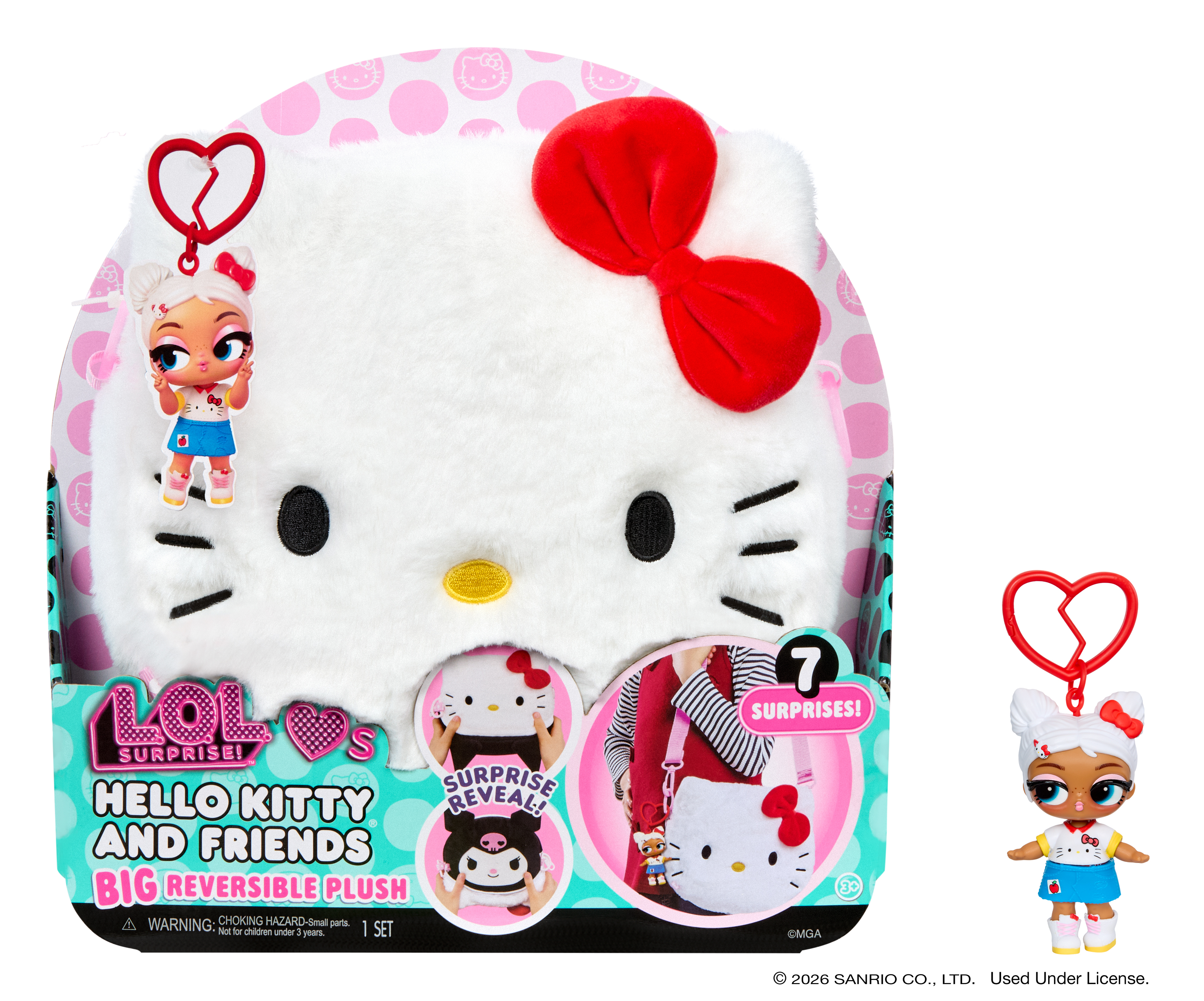 .L.O.L. Surprise Loves Hello Kitty Big Reversible Pluch Surprise ass, prijs per stuk