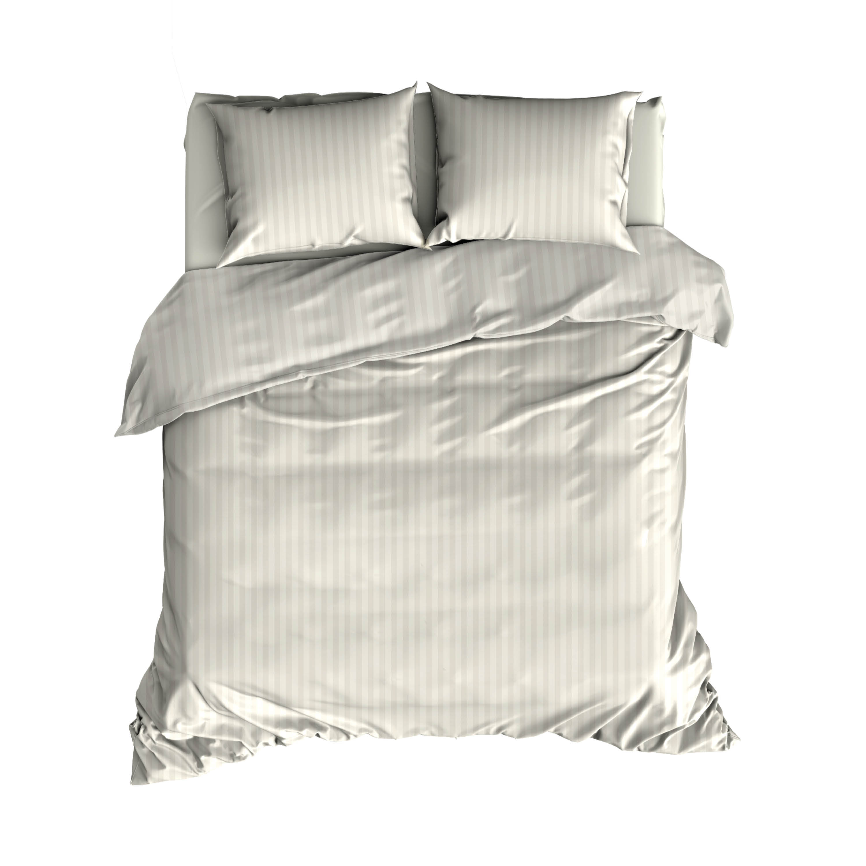 Satin D'Or Dekbedovertrekset Streep 240x200-220 cm Satijn Ivoor