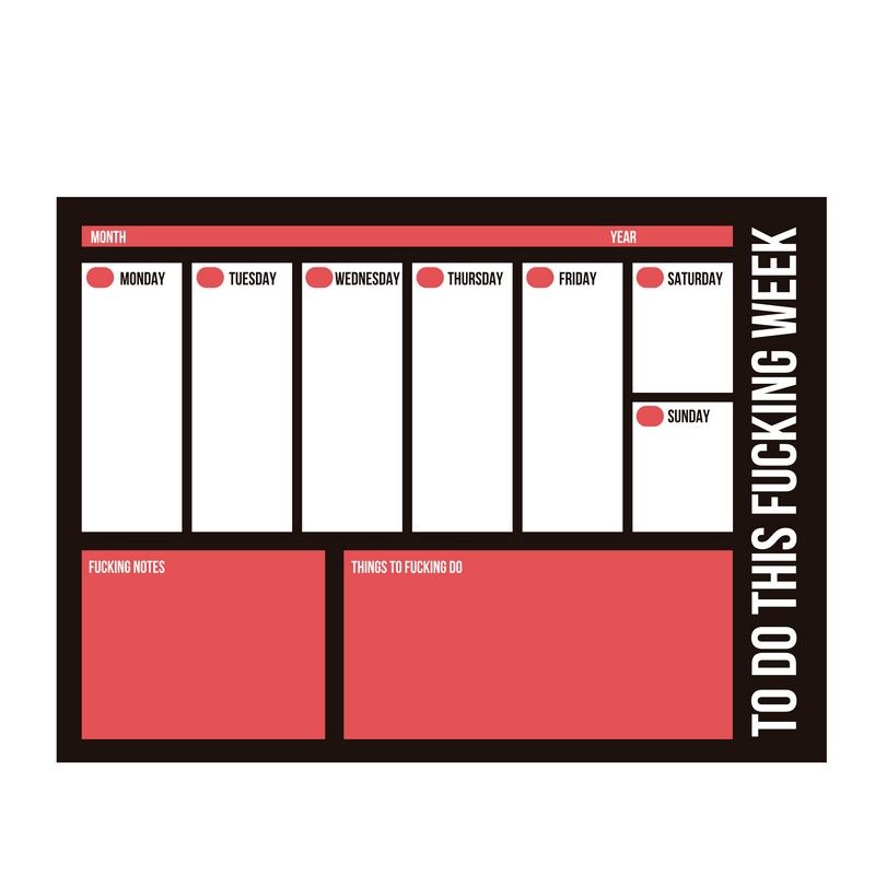 Fisura Weekplanner Fuck Off A4