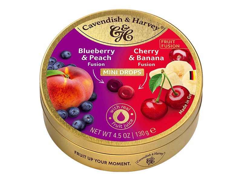 Cavendish & Harvey Fruit Fusion 130g - Blueberry & Peach/Cherry & Banana