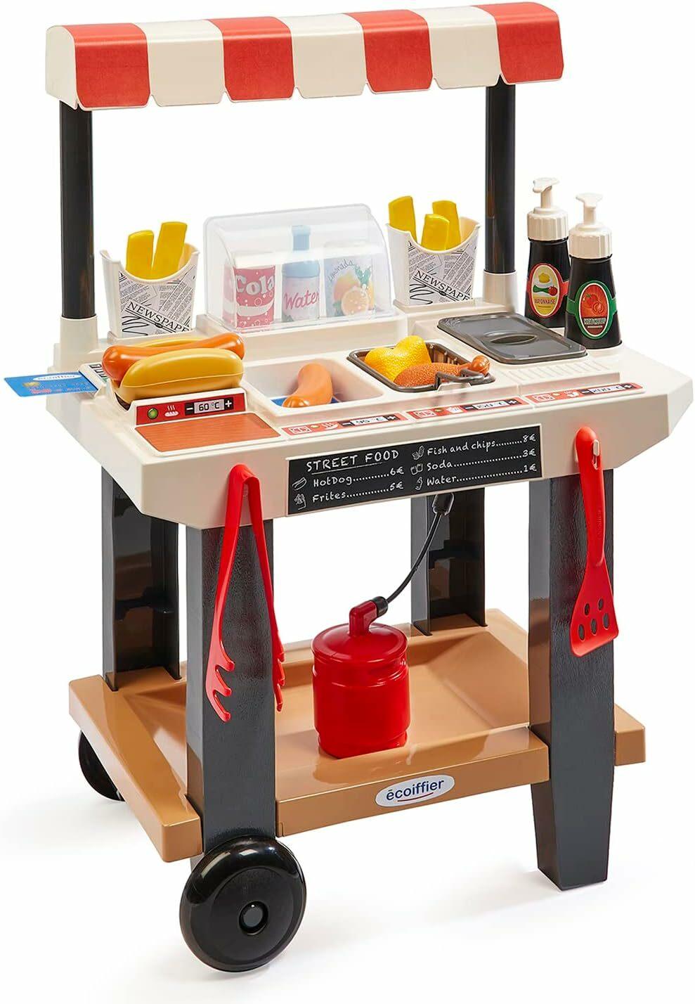 Ecoiffier 100% Chef Street Food Kraam 25 delig, Fastfood