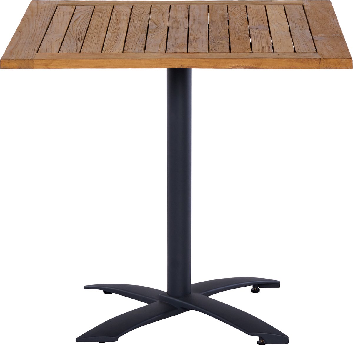 Sens-Line Dorian Bistrotafel 80 x 80 cm Alu-Teak met Kantelbaar blad