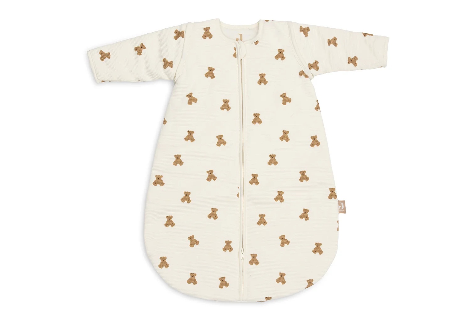Jollein Slaapzak afritsbare Mouwen Rond Teddy Bear L. Waffle 60 cm