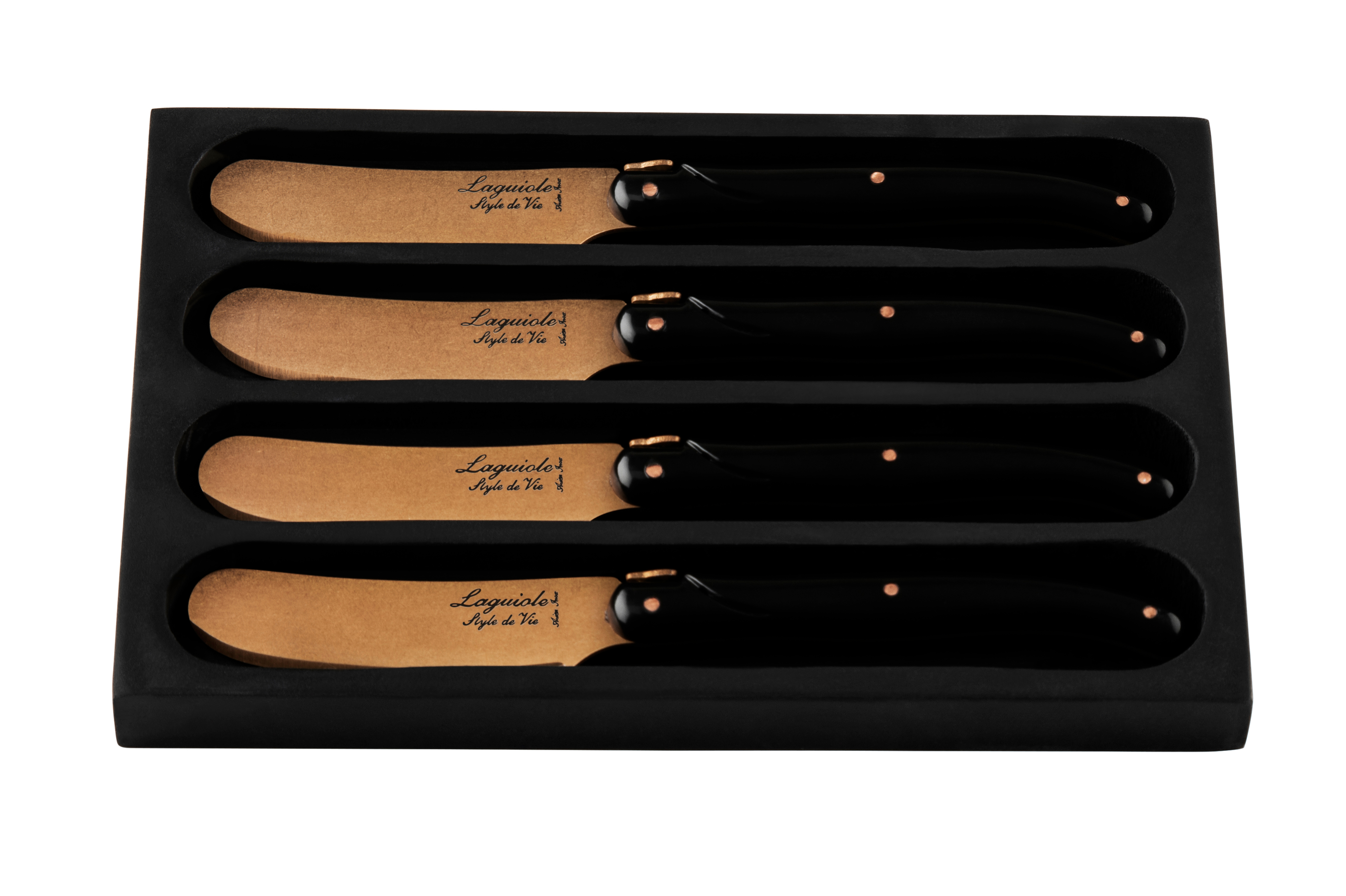 Laguiole Botermes Prestige Line Copper set 4 stuks - Stonewash