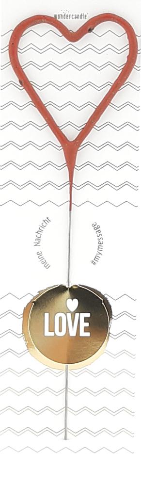 Wondercandle Classic Hart Spotlight - Rood - Love
