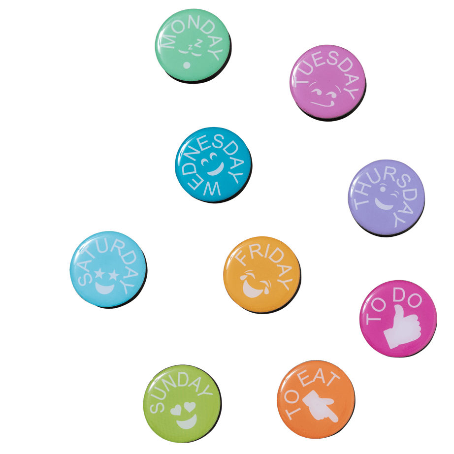 Naga Supersterke Magneten Rond 9 stuks assorti - dia 3.5cm