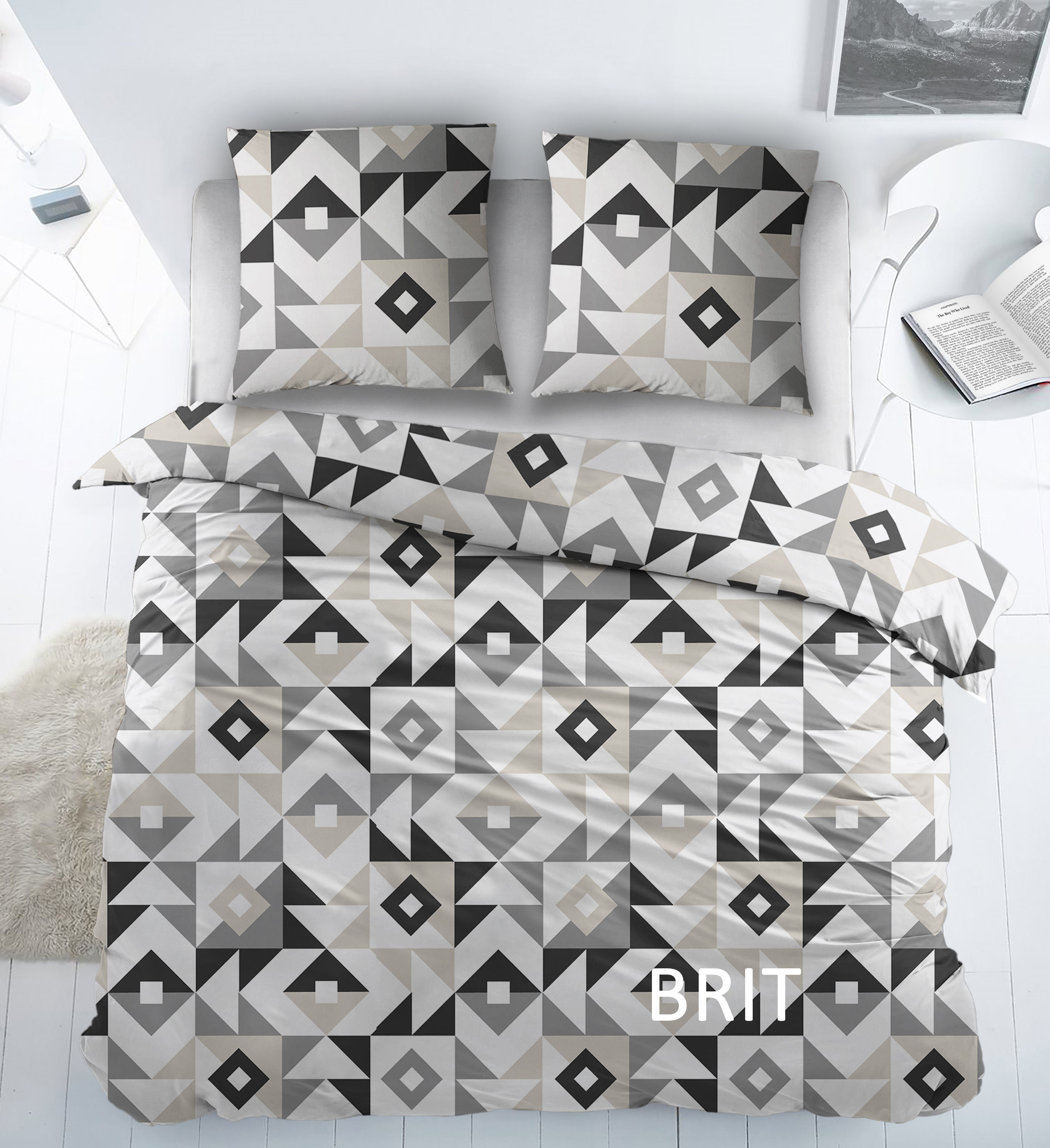 Cottons Dekbedovertrekset Brit Grijs 240x220 cm Katoen