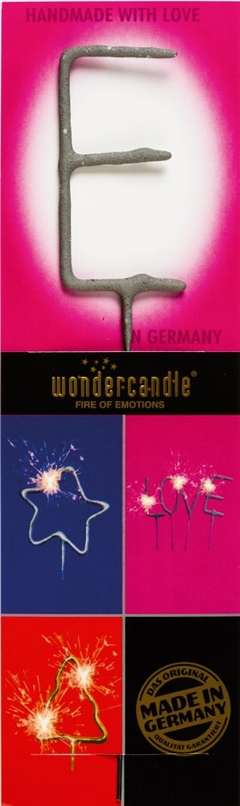 Wondercandle Classic Letter E Grijs