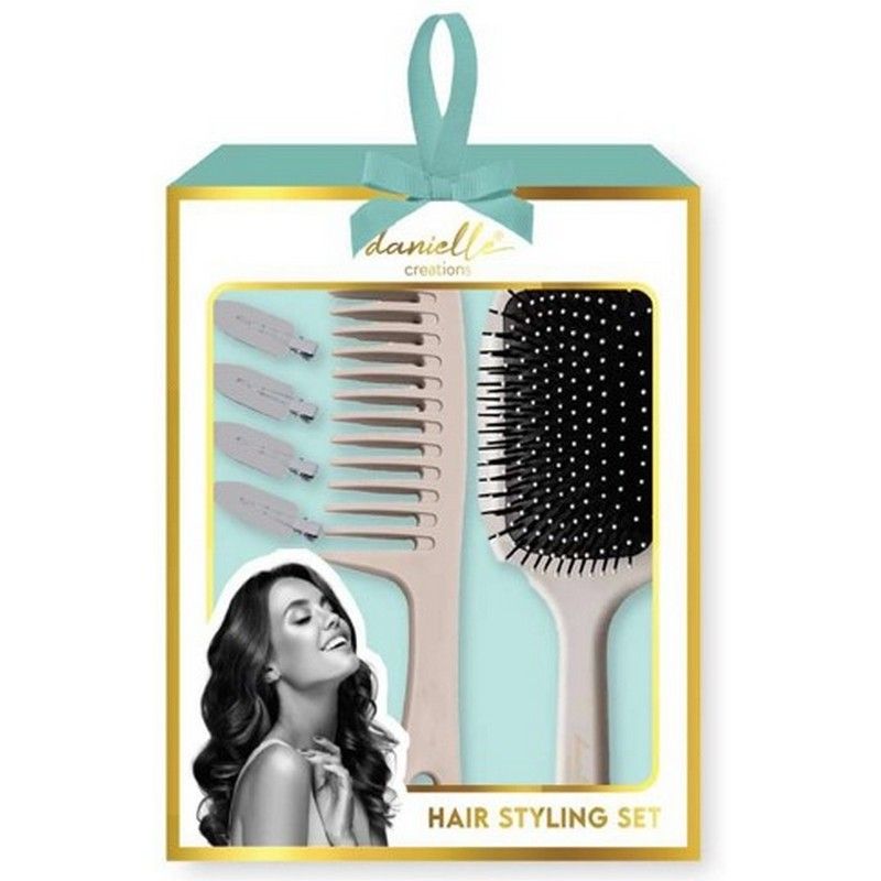 Danielle Creations Hair Styling Set Borstel-Kam-No Crease Clips