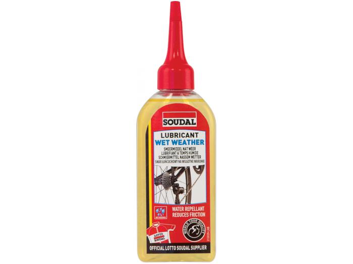 Soudal Wet Weather 100ml smeermiddel voor de fietsketting bij nat weer