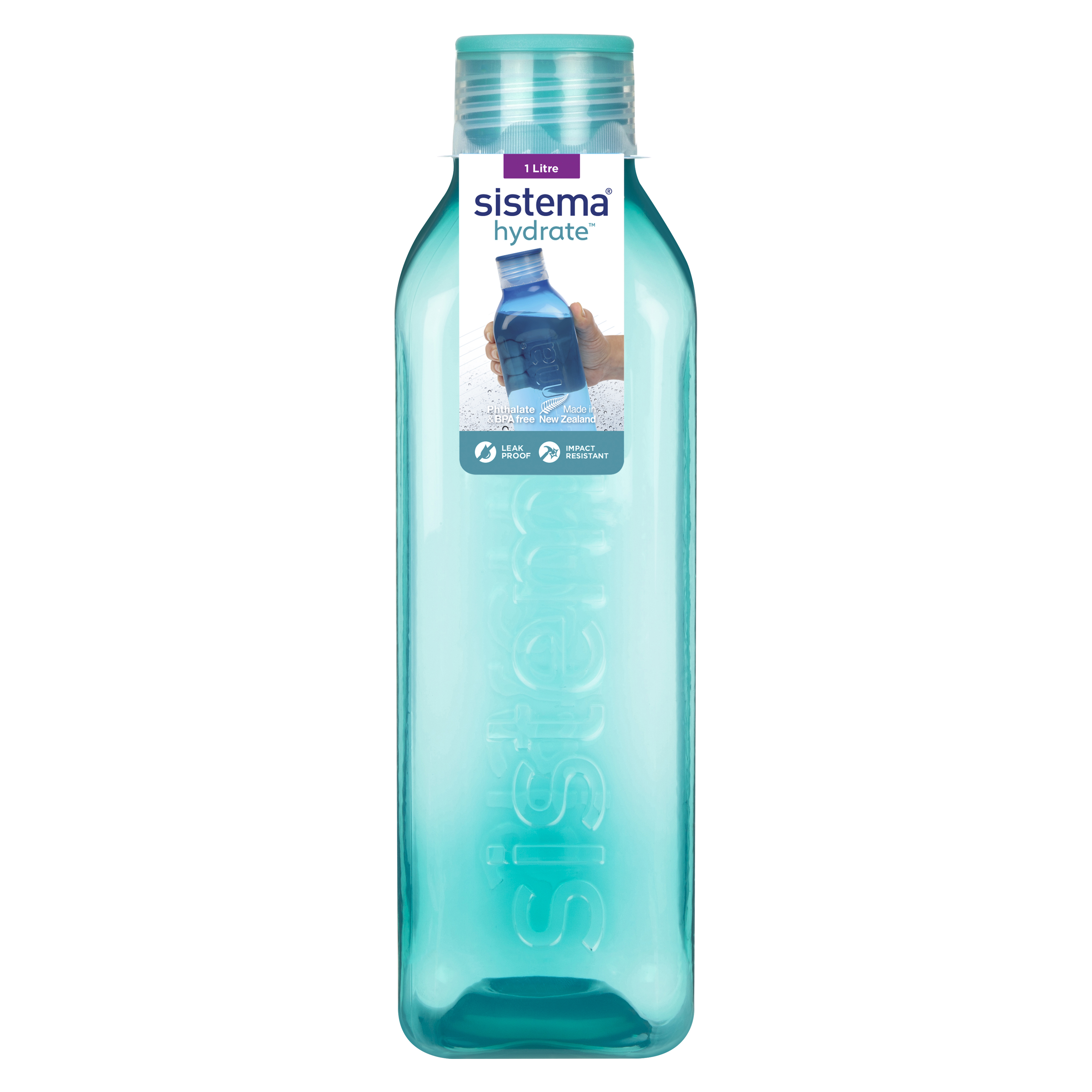 Sistema Hydrate Drinkfles Square 1l - 7.6x25.6 cm - assorti - prijs per stuk