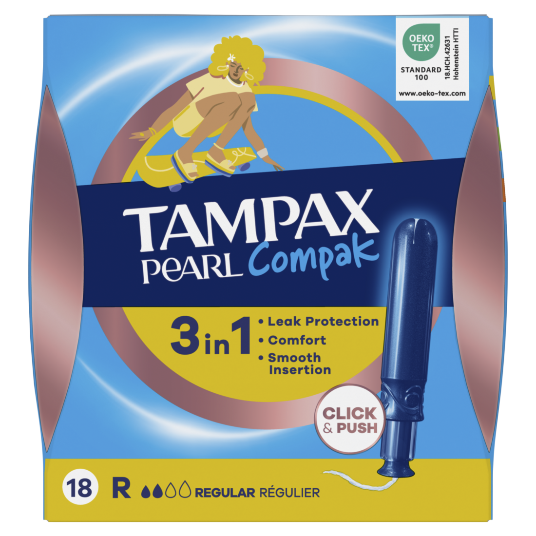 Tampax Tampon Compak Regular Pearl 18 stuks