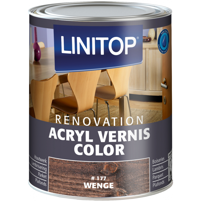 Linitop Acryl Vernis Color 750 ml Kleur 177 Wenge
