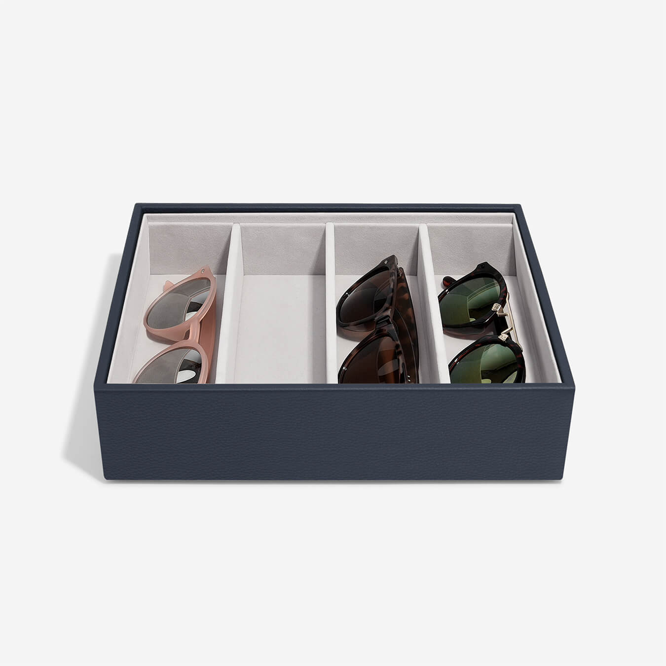 Stackers Juwelendoos Classic 4 Section Pebble Navy 18x25x3.7 cm
