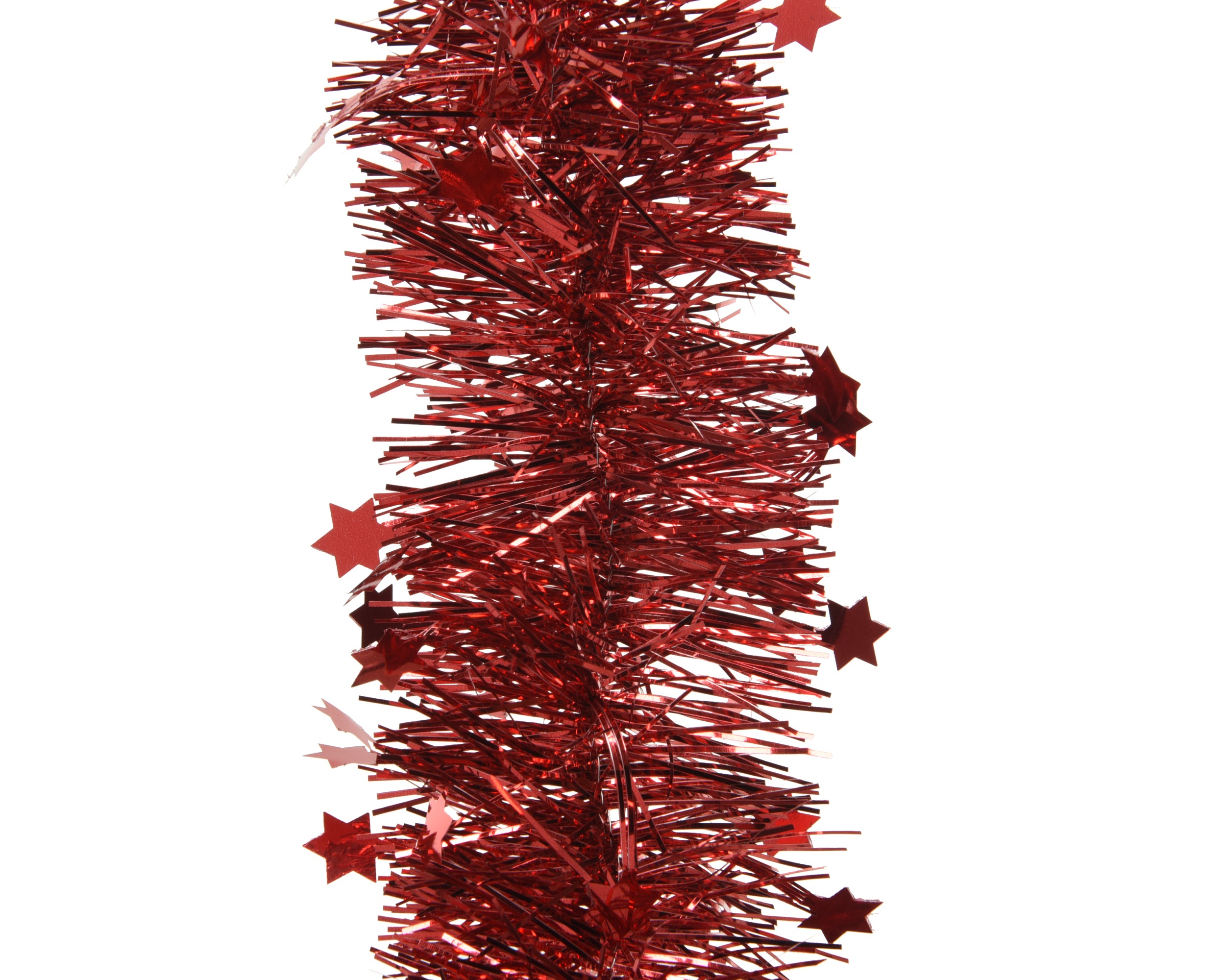 Guirlande Lametta Stars Kerstrood 9x270 cm - Glanzend
