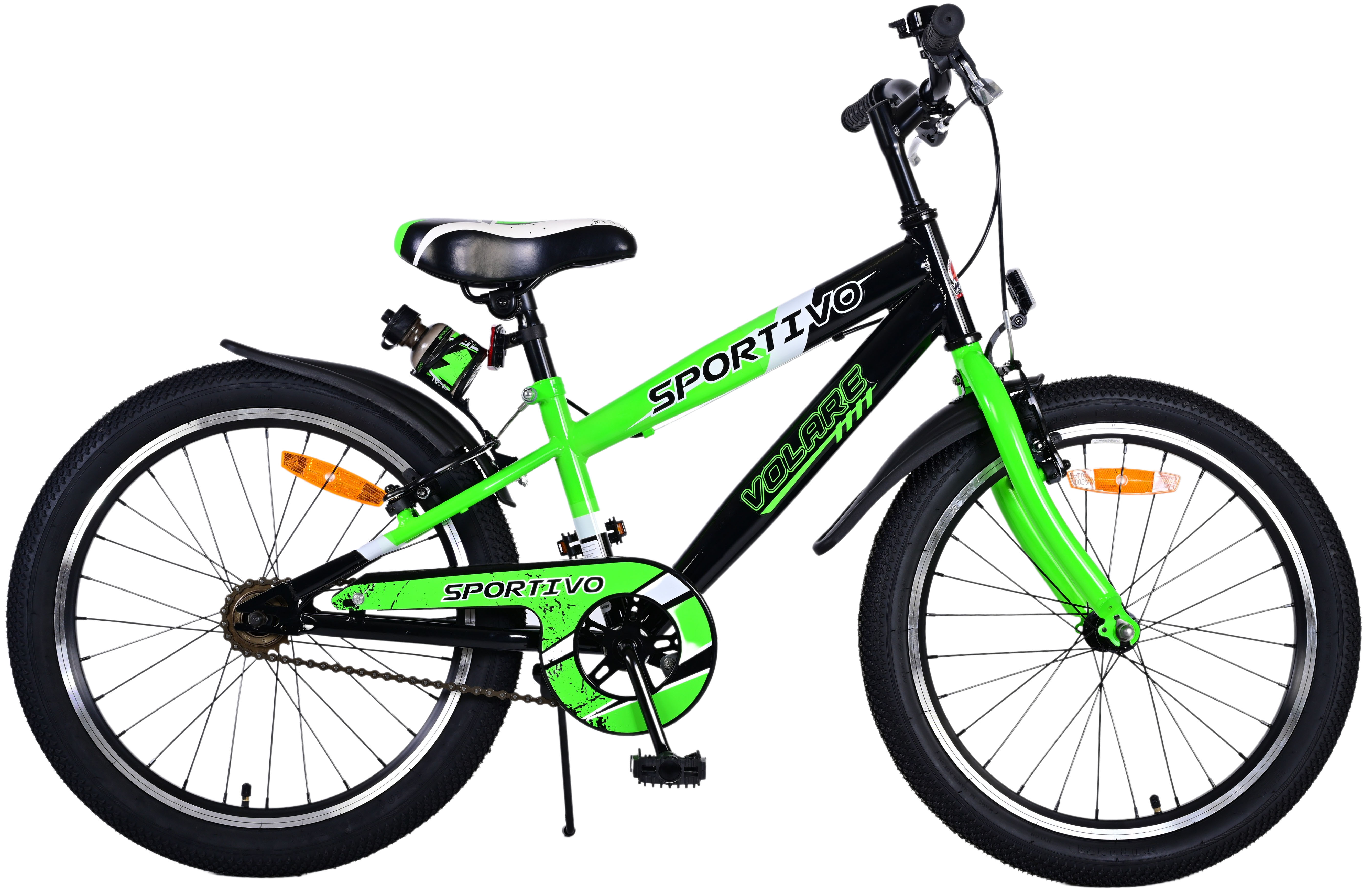 Volare Sportivo Kinderfiets Groen/Zwart 2 Handremmen 20 inch