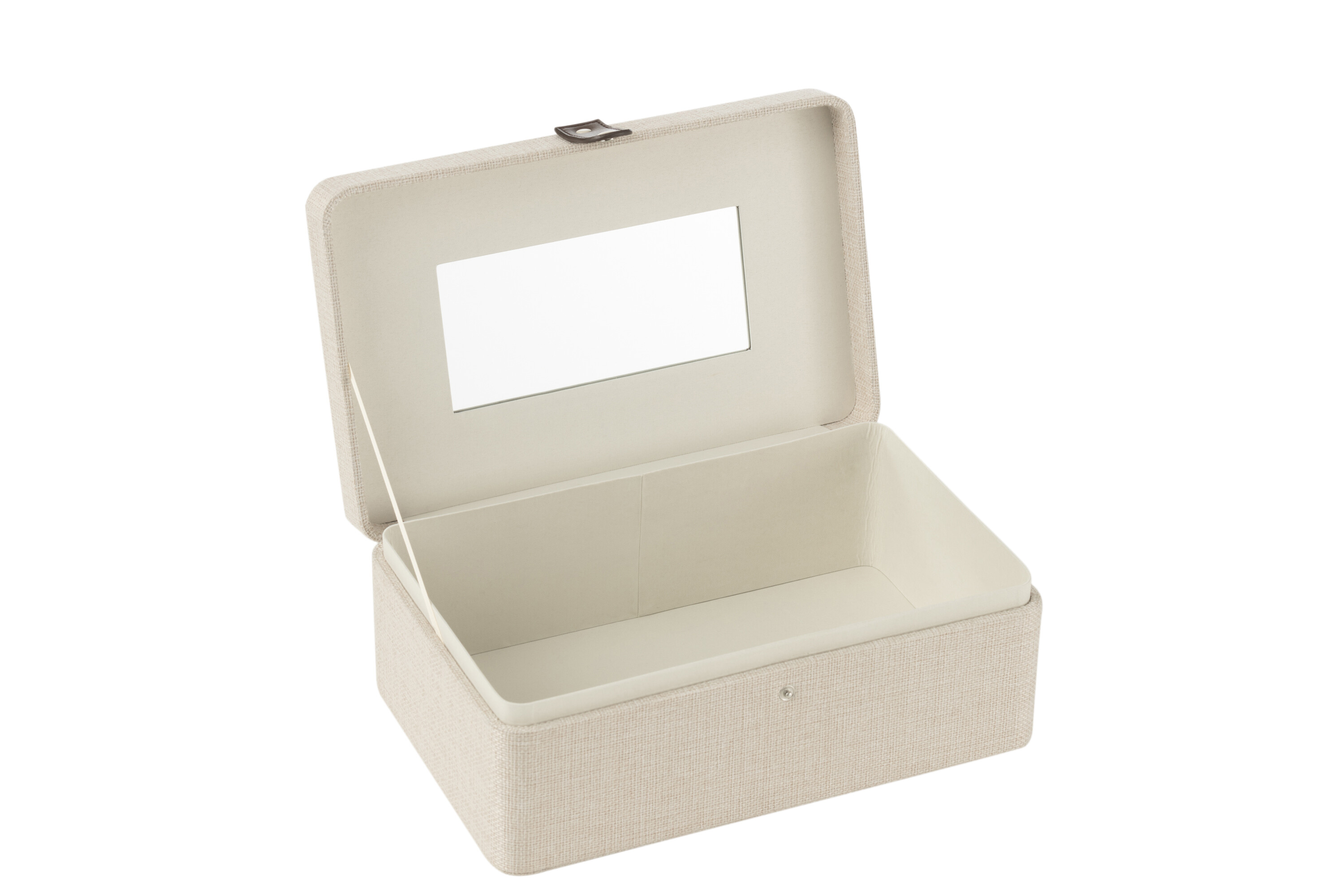 J-Line Make-updoos Grijs met Spiegel 30x19x11.5 cm - Juwelenbox
