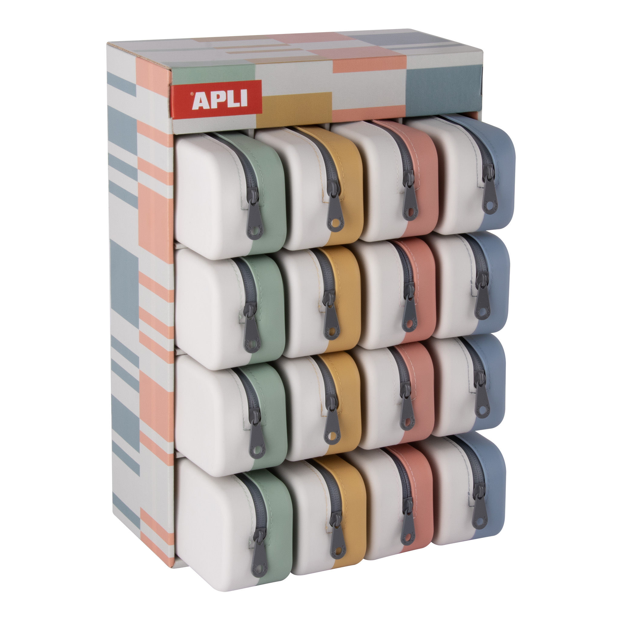 Apli Pennenzak Up North Bicolor Silicone  18.5x7.5x5.5 cm assorti - prijs per stuk