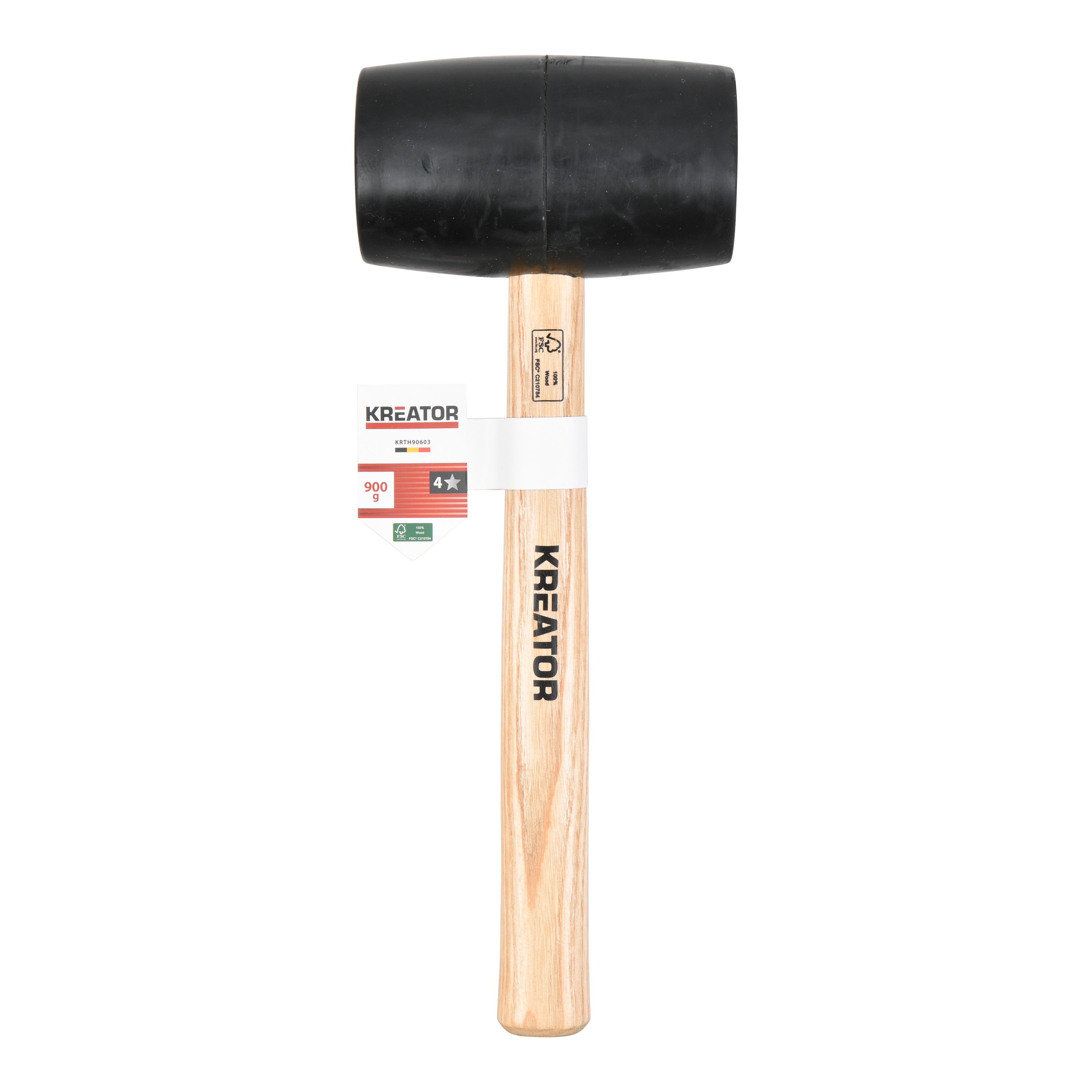 Kreator Rubber Hamer Hout 900g Zwart