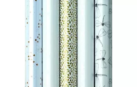 Geschenkpapier Rol 2.5m x 70 cm Wit/Gold