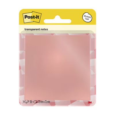Post-It Sticky Notes Transparant 73x73 mm Papaya Fizz Oranje 36 vellen