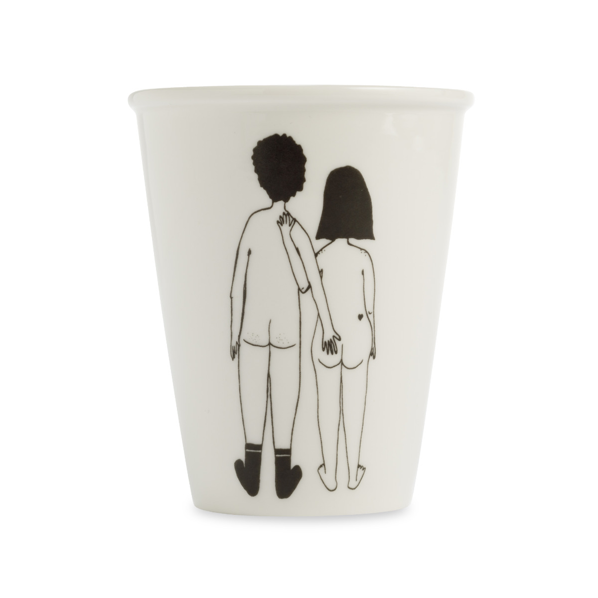 Helen B Beker Naked Couple Back 220ml - Porselein - 8x9.5 cm