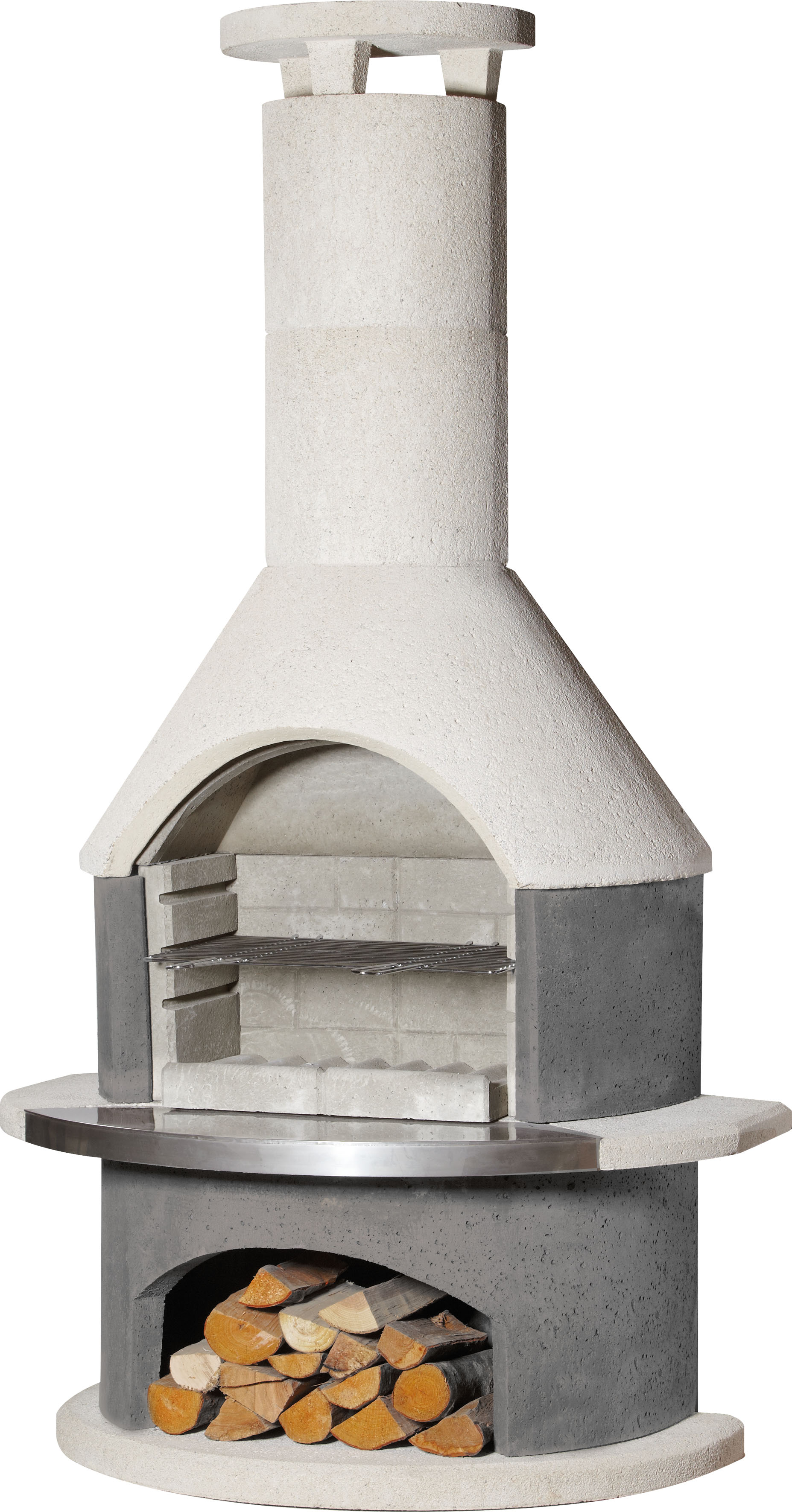 Buschbeck Wellington Betonnen Barbecue Wit/Antraciet en RVS paneel