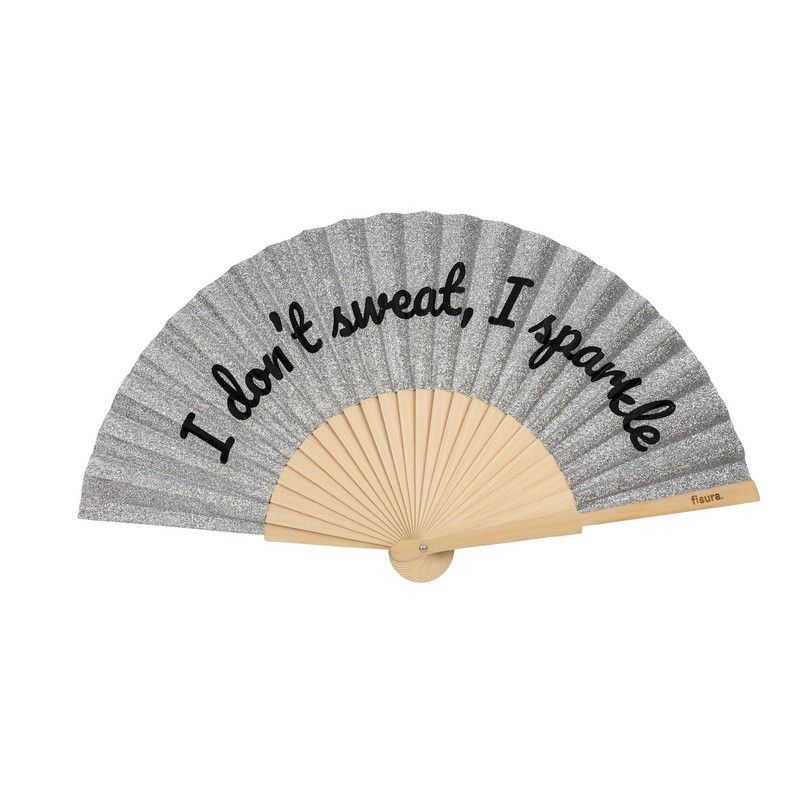 Fisura Handwaaier I Don't Sweat, I Sparkle - Silver Glitter