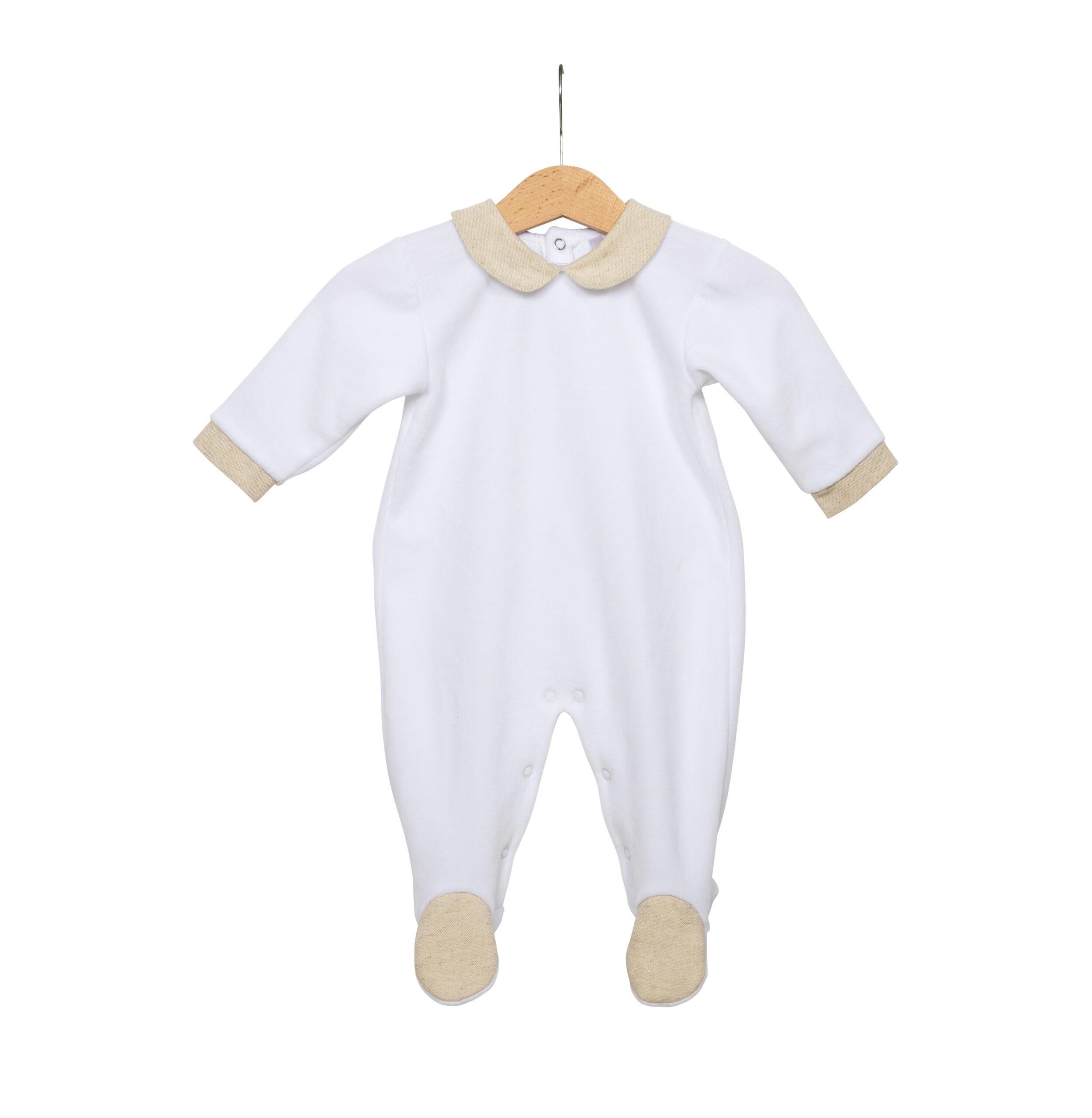 Living Nature Pyjama Jongen Odile Katoen Wit-Beige mix