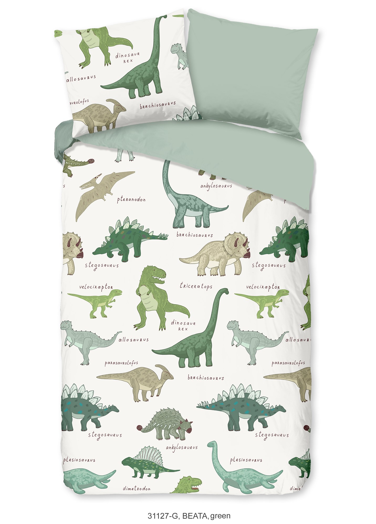 Good Morning Dekbedovertrekset Kids Beata 140x220 cm Katoen Groen