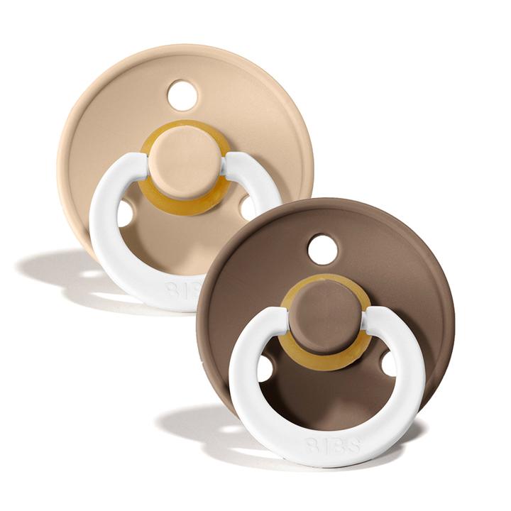 Bibs Fopspeen Latex Glow in the Dark Oak-Vanilla Night 0-6 maand - 2 stuks