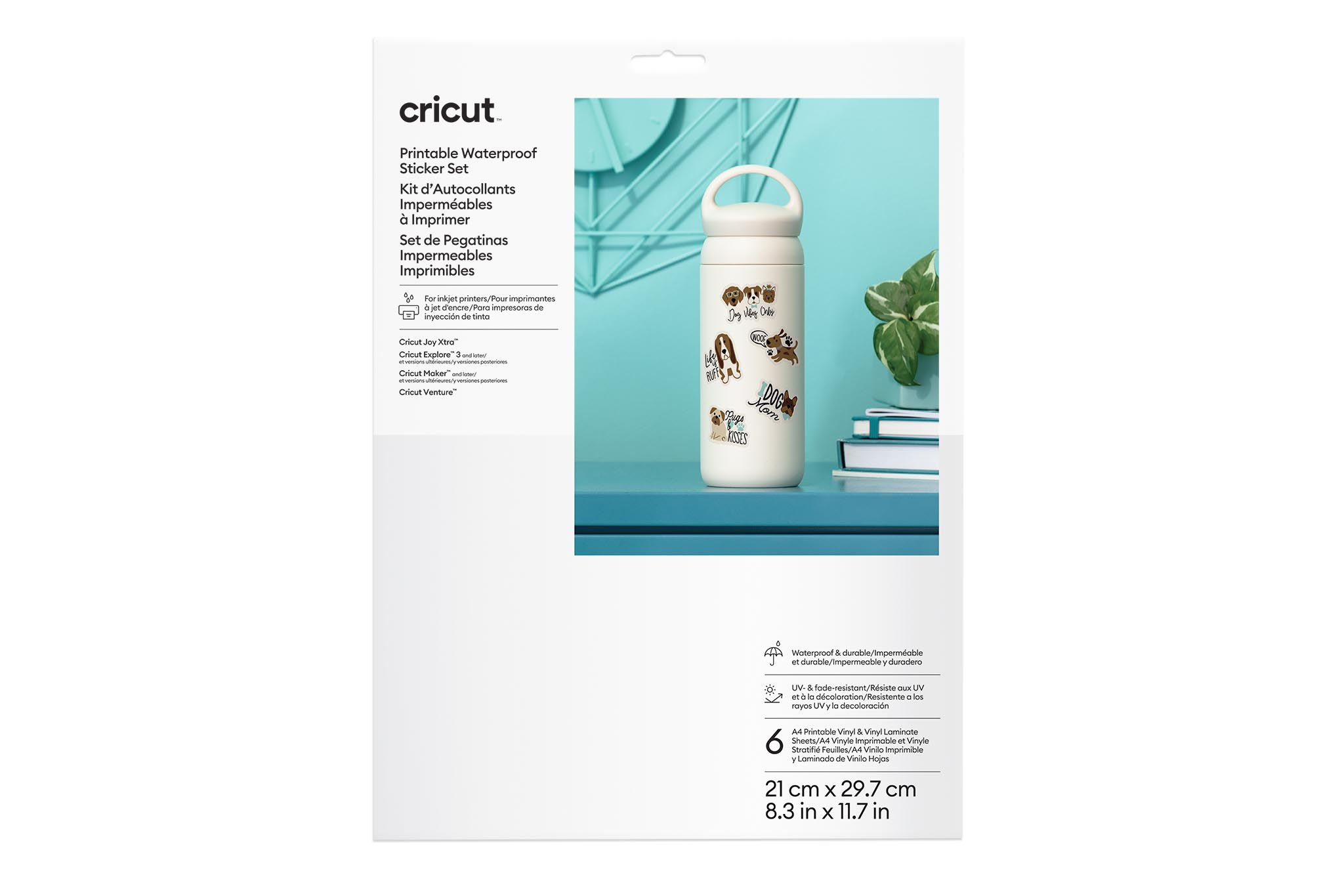 Cricut Waterbestendige Stickerset Wit - A4 - 6 vellen
