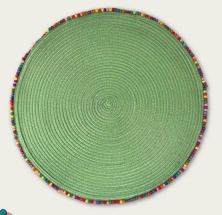 Arca Placemat Bordato Green 38cm