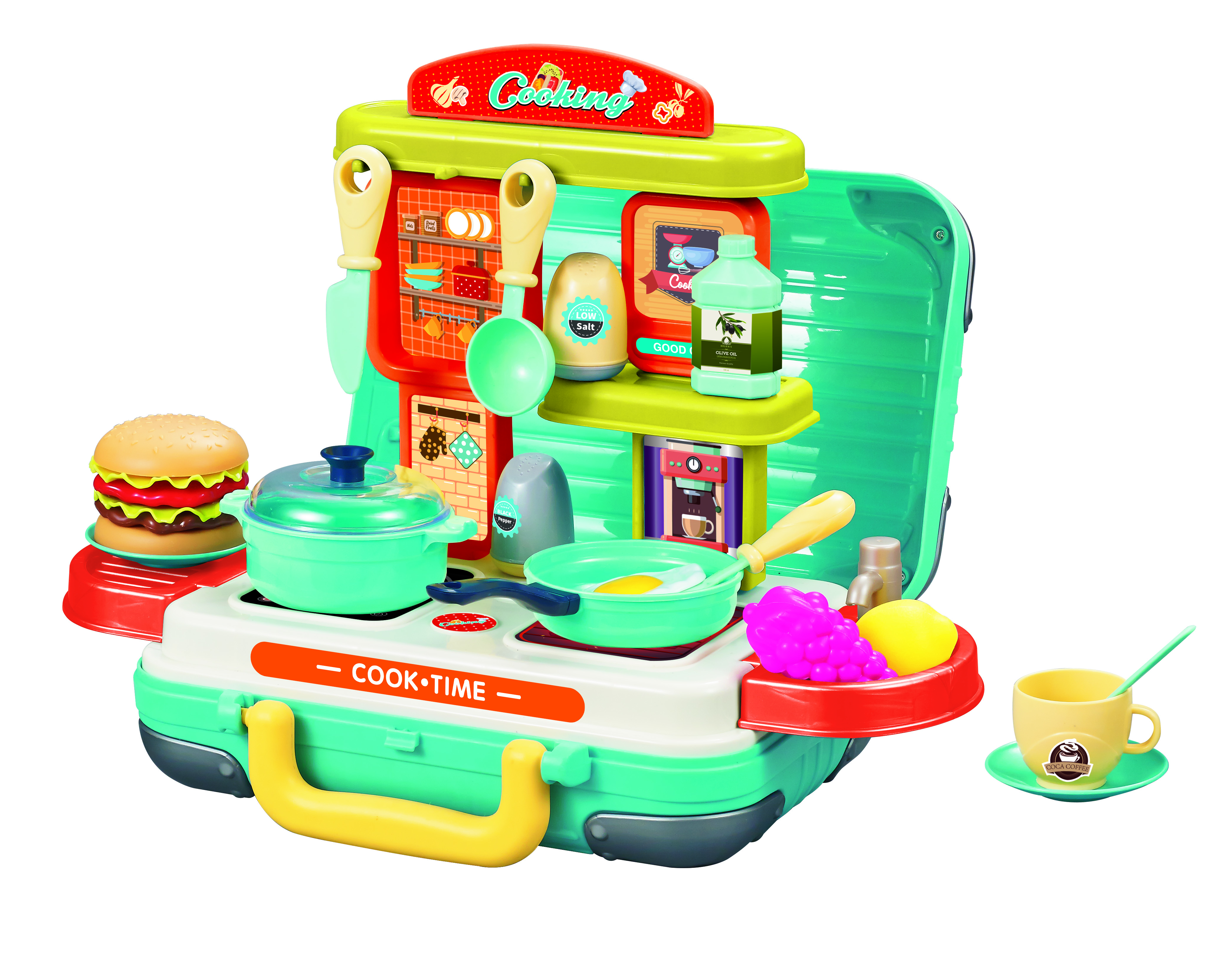 Cooking Play Kit Center, Draagbare mini keuken 33 delig