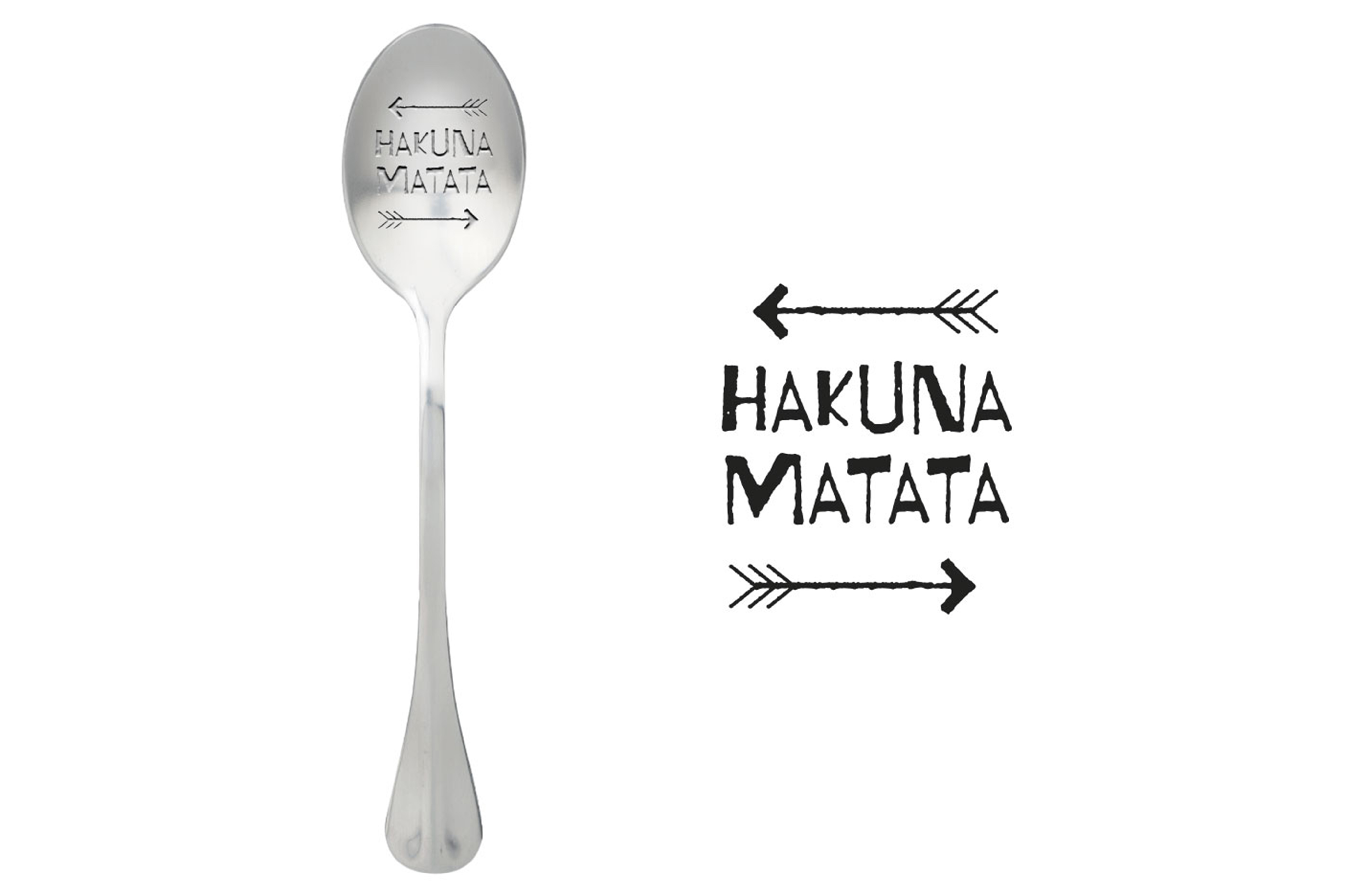 One Message Spoon Lepel met Tekst Hakuna Matata
