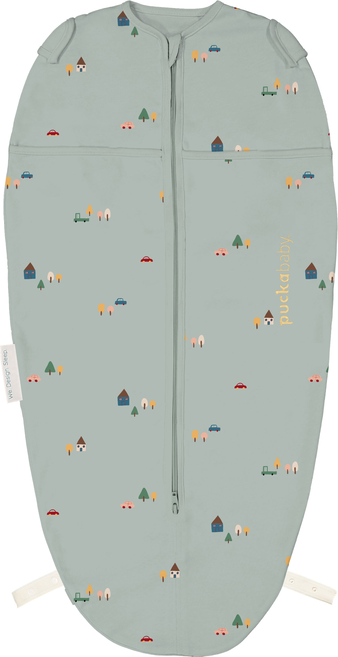Puckababy Inbakerslaapzak Original Mini Cotton Tiny Village 3-6 maand - Tog 0.5