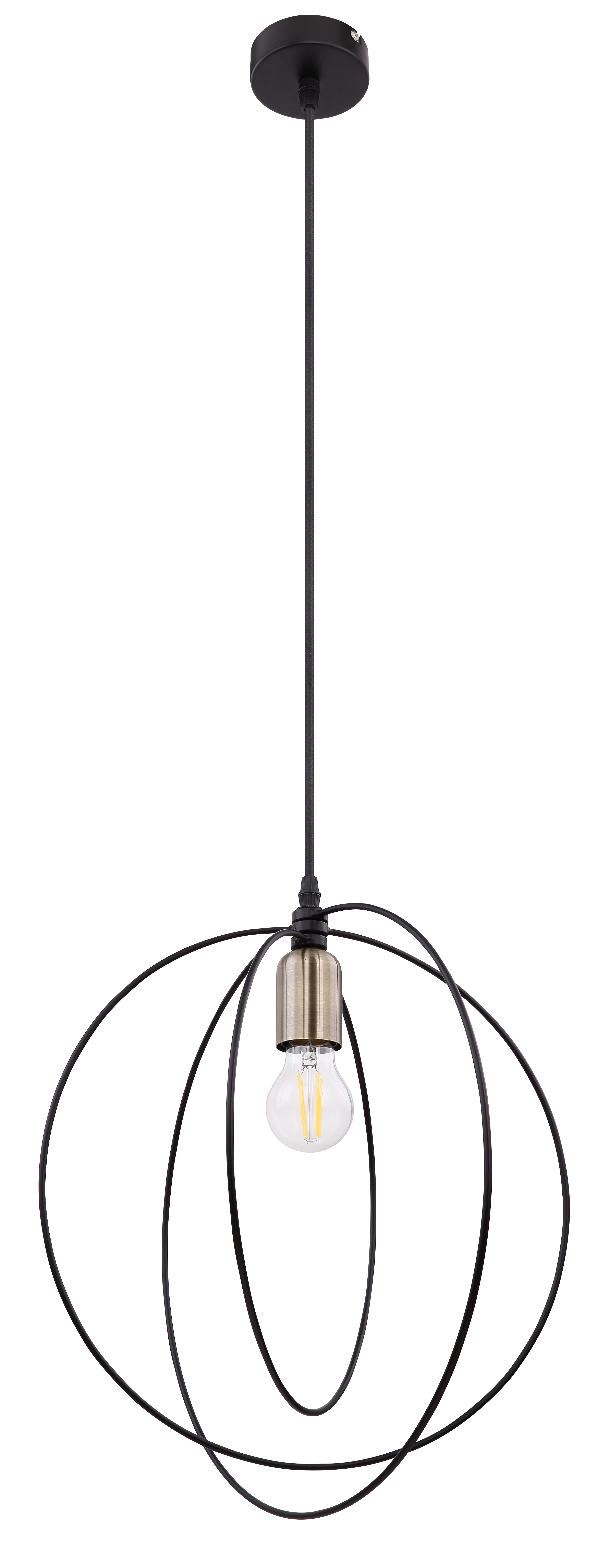 Globo Planet Hanglamp Zwart 1x E27 Socket