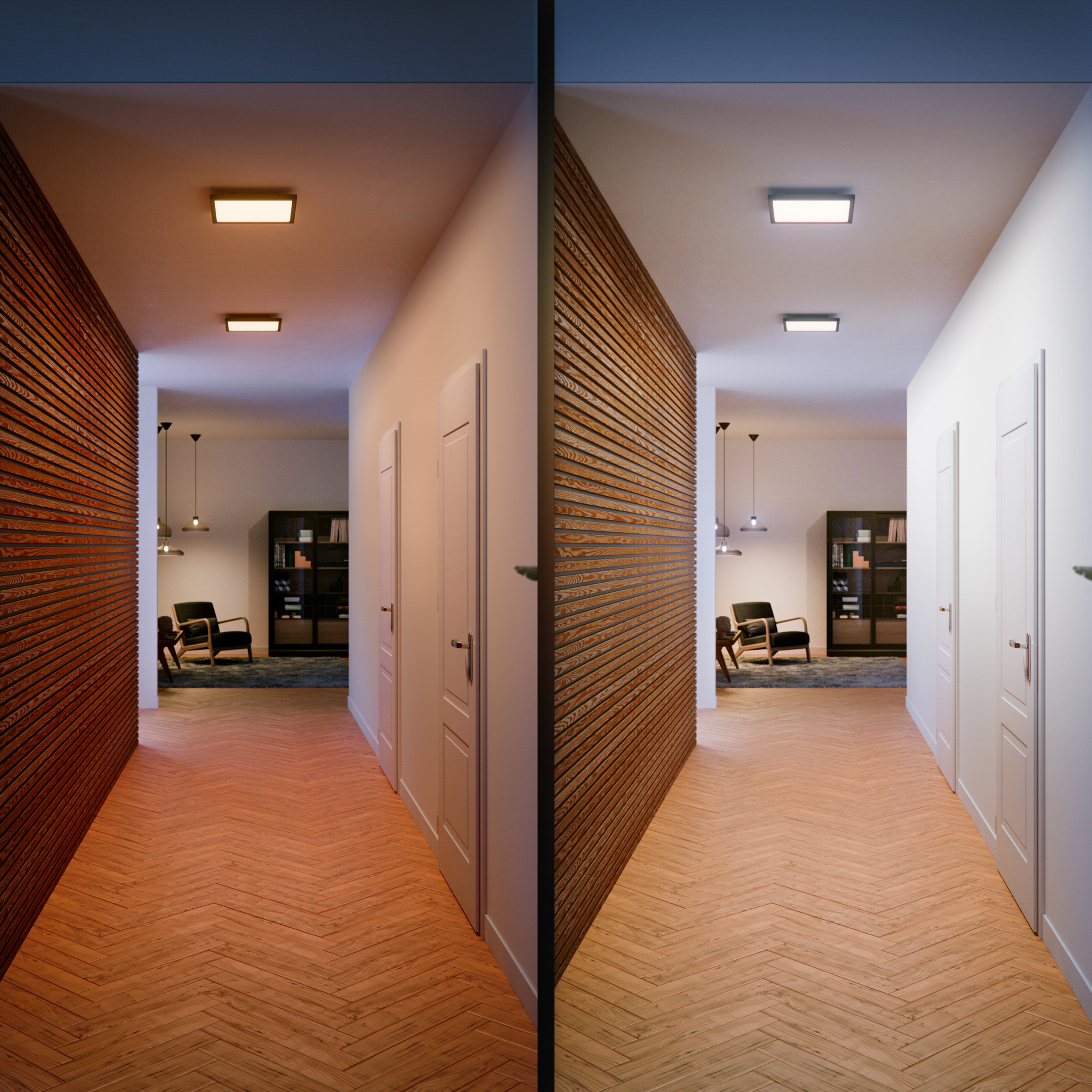 Philips Hue Plafondlicht Aurelle Zwart 30x30 cm 19W White Ambiance met Switch