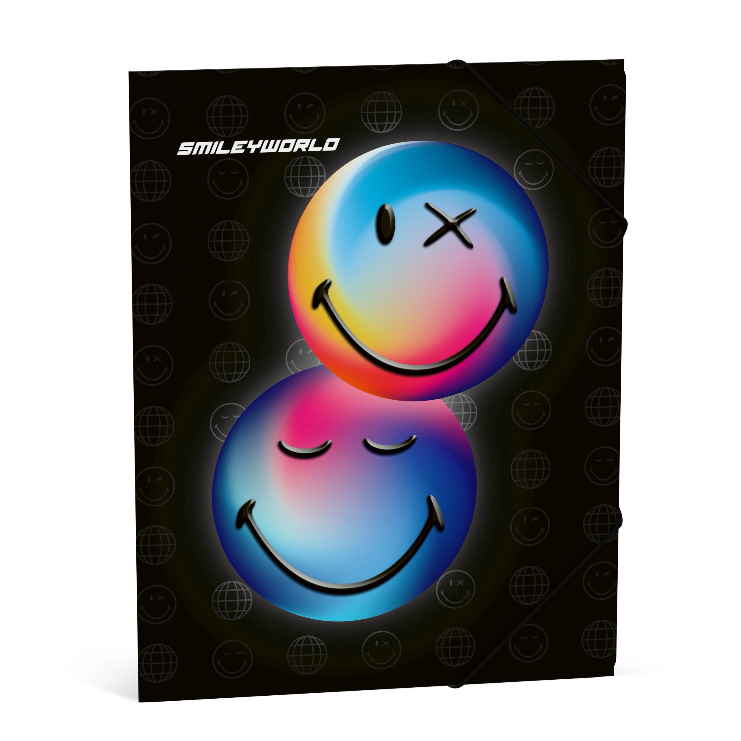 Smiley World Virtual Imagination Elastomap A4 Zwart-Blauw