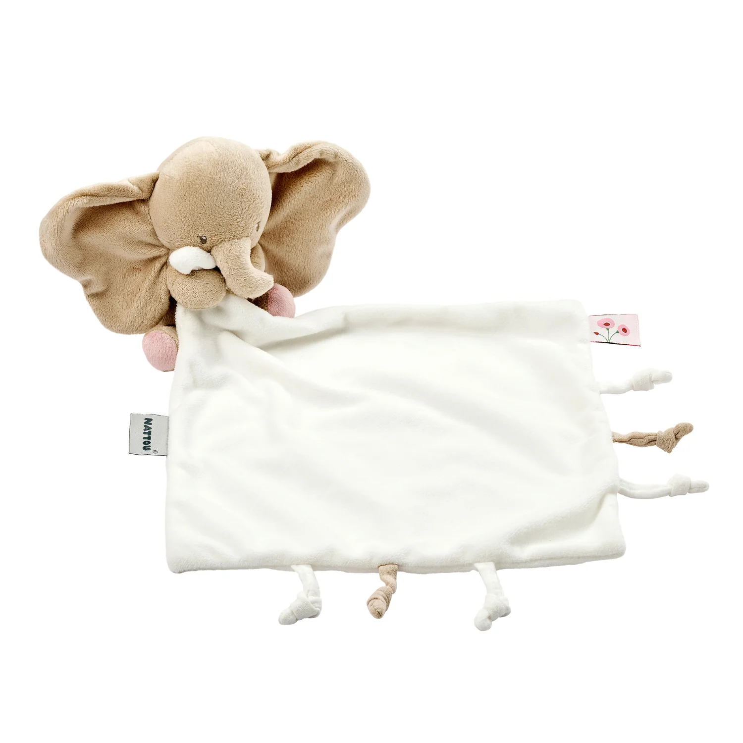 Nattou FanFan Knuffeldoekje Doudou Olifant Gebroken Wit 27x27 cm