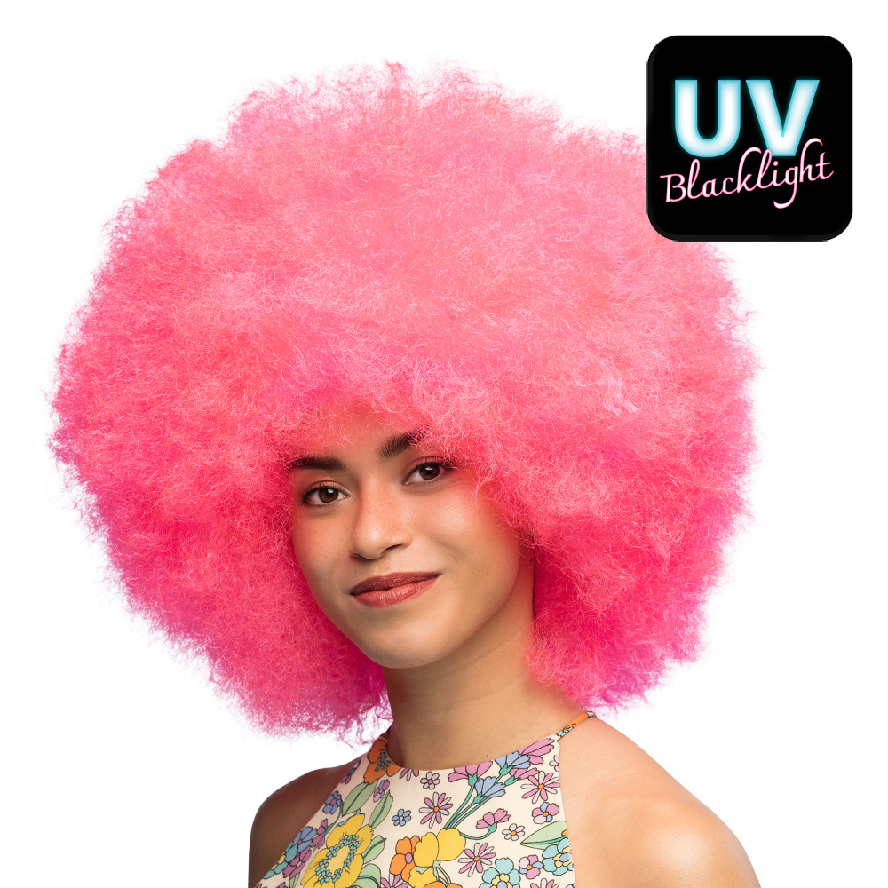 Pruik Sugar Neon Roze UV