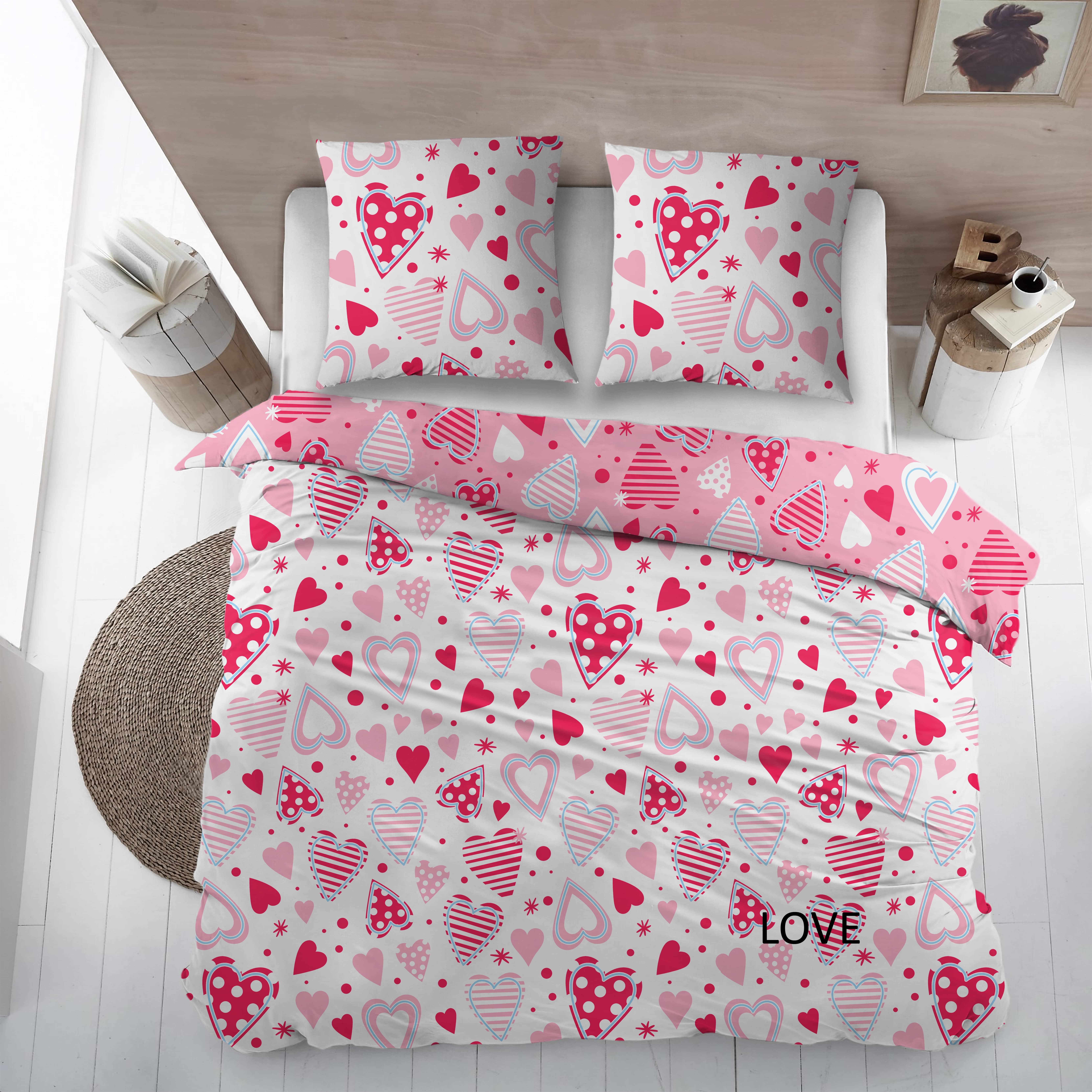 Cottons Dekbedovertrek Love 140x220 cm Flanel