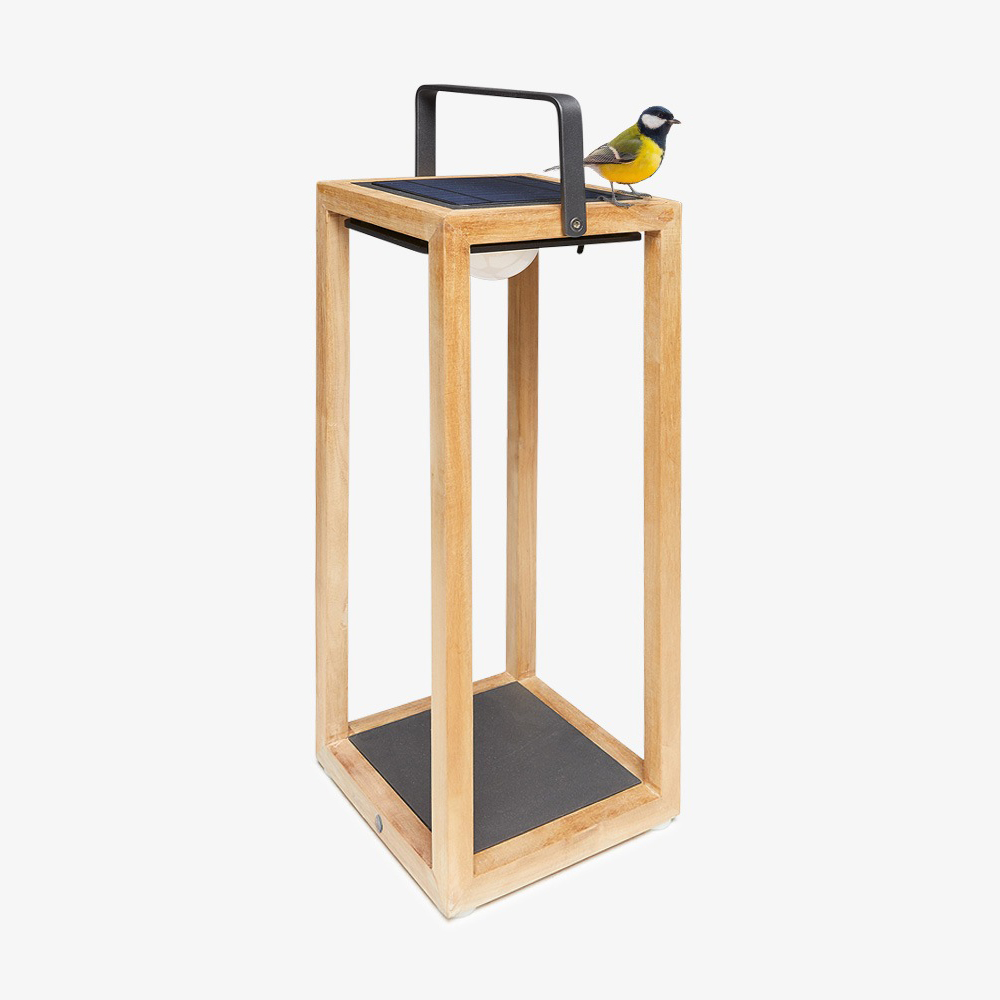 Suns Mr. Solar Tom M Teak Royal Grey Tuinlantaarn op zonne-energie