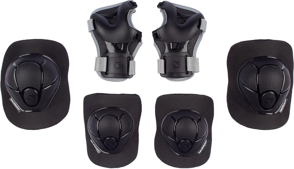 Nijdam Skate Beschermset Neo Nero Large Zwart Grijs