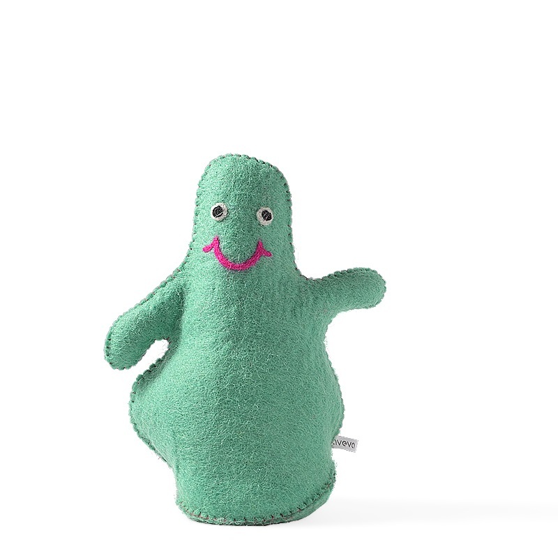 Aveva Deurstop/Boekensteun Dumpling Green 22x15x26 cm - Wol