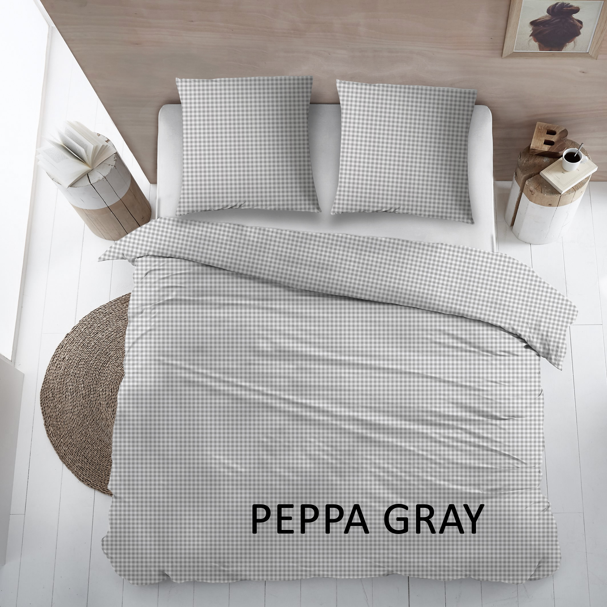 Cottons Dekbedovertrekset Peppa 140x220 cm Flanel Grijs