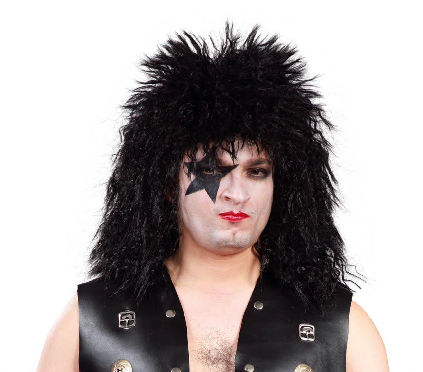 Pruik Black Rocker