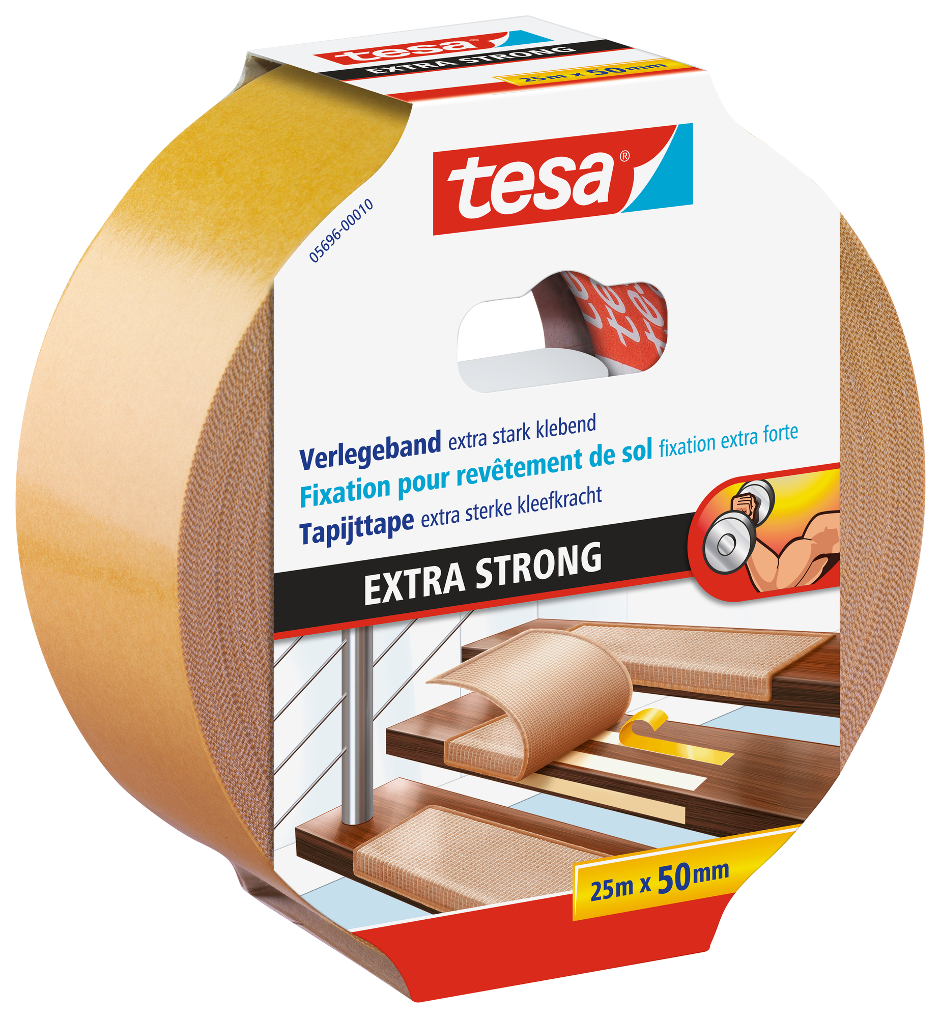 Tesa Dubbelzijdige Tapijttape 25 m x 50 mm - Extra Sterk